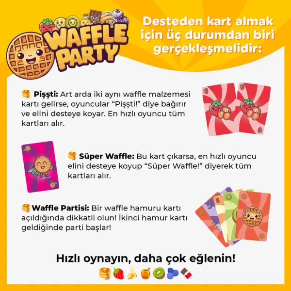 Waffle Party, Dikkat, Görsel Algı ve Refleks Geliştiren Kart Oyunu (4-7 Yaş) - Görsel 5