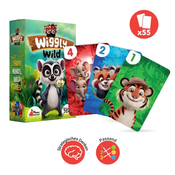 Wiggly Wild, Color and Number Matching Card Game (Ages 3-6) - Image 2