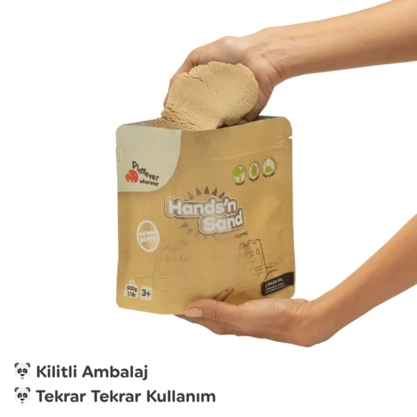 Playever Hands'n Sand Doğal Kinetik Kum 500gr - Naturel - Görsel 2